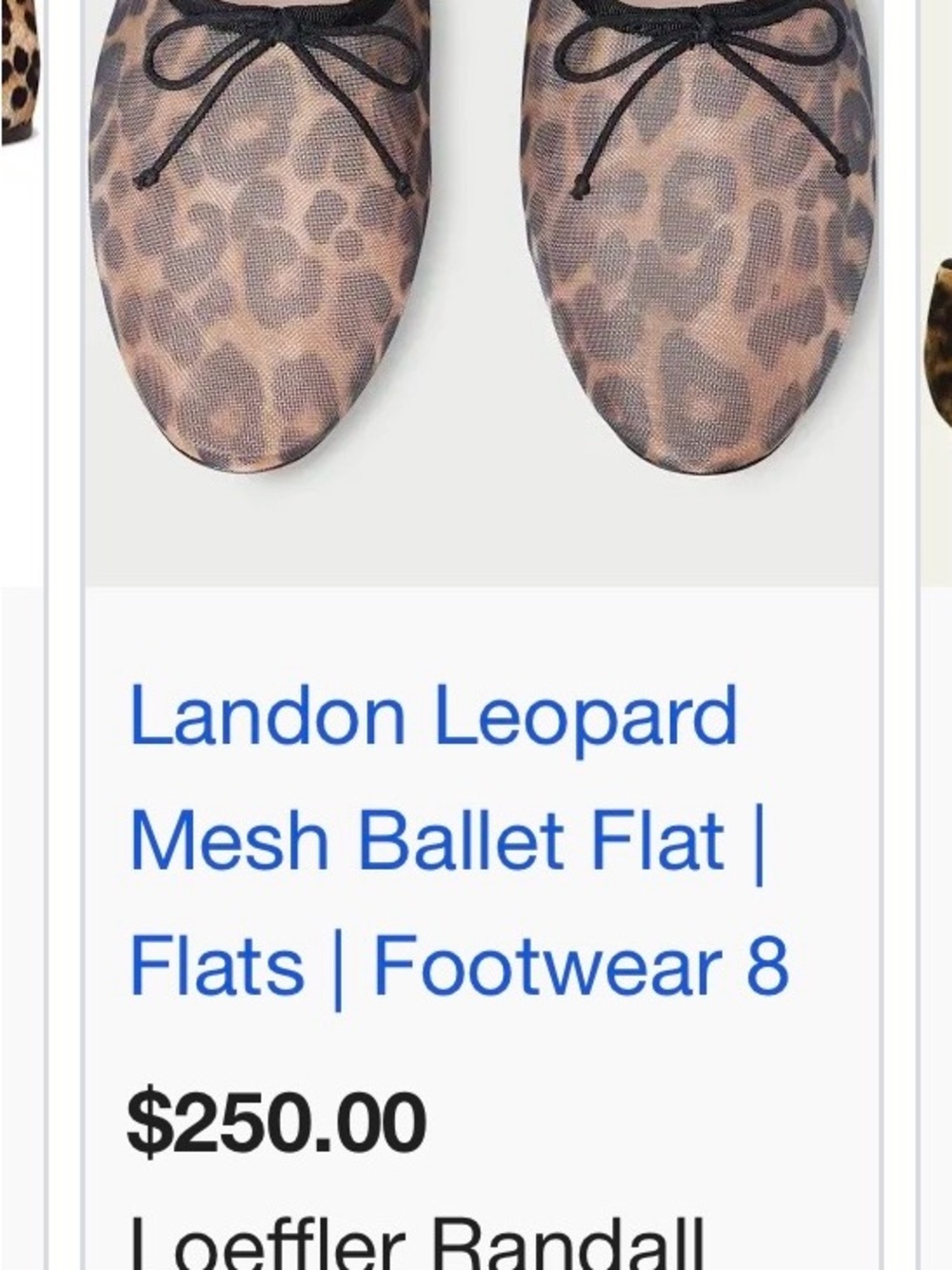 Loeffler Randall Leopard Mesh Ballet Flats - Tan Brown Black